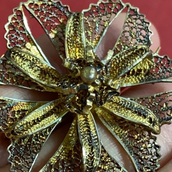 🖤Antique💕 Filigree flower brooch - Picture 5 of 9